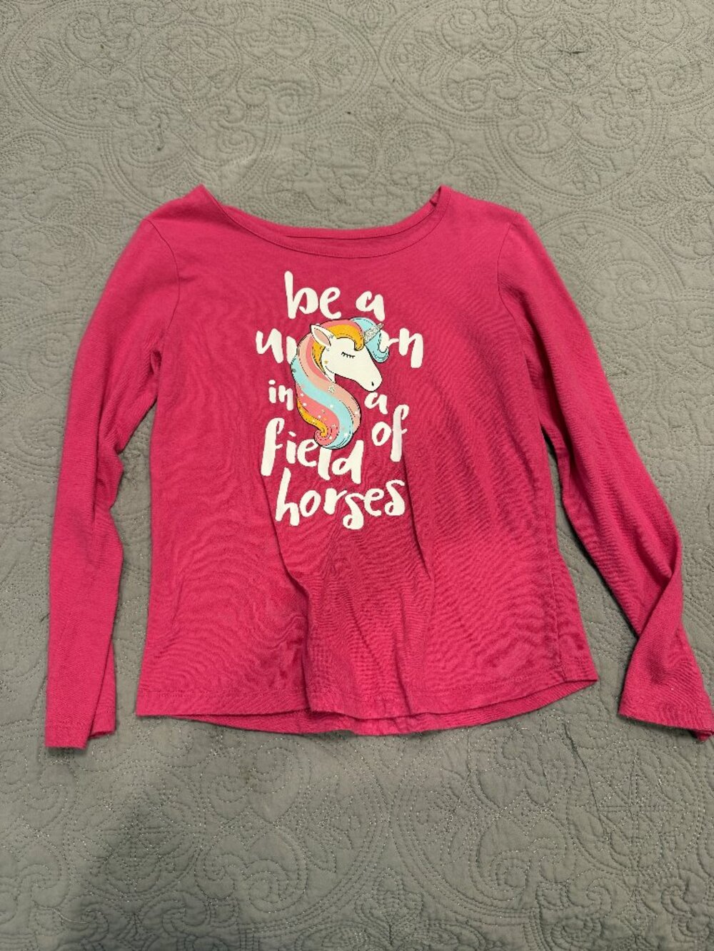 Girl's Long Sleeve Unicorn Shirt